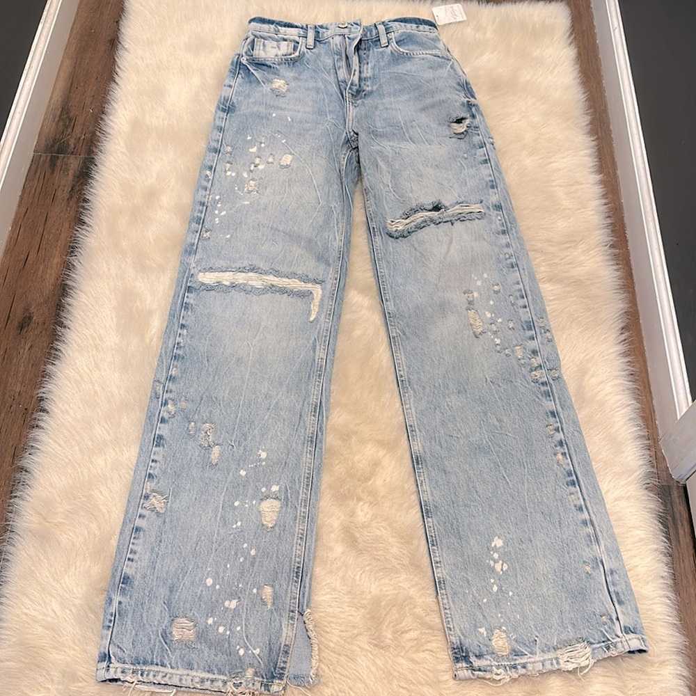 Light Blue Distressed Jeans - Picture 5 of 8